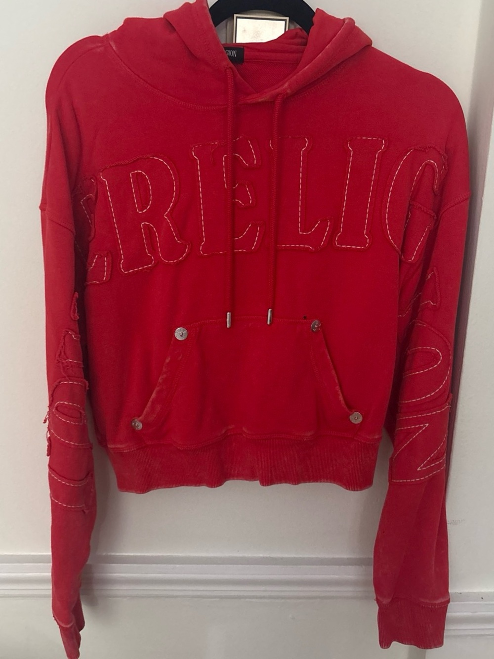 True Religion Red Hoodie Sweatshirt